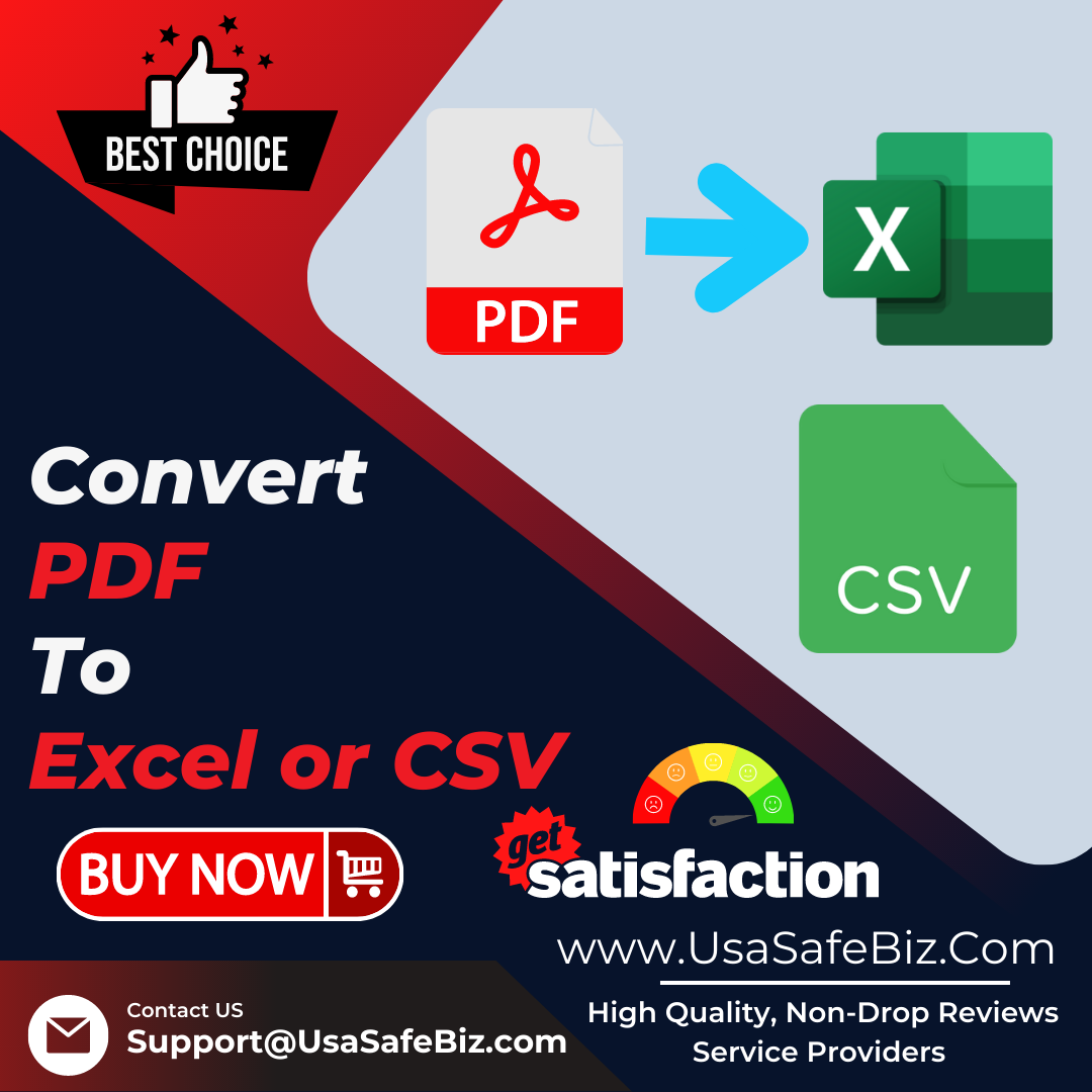 Convert PDF to Excel or CSV